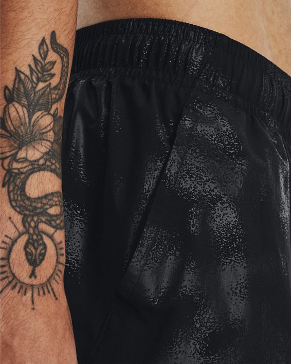 Men's UA Tech™ Woven Emboss Shorts in Black image number 3